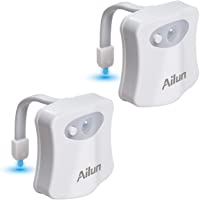 Ailun 2 luces LED impermeables para inodoro- luz nocturna para asiento de inodoro con sensor de movimiento